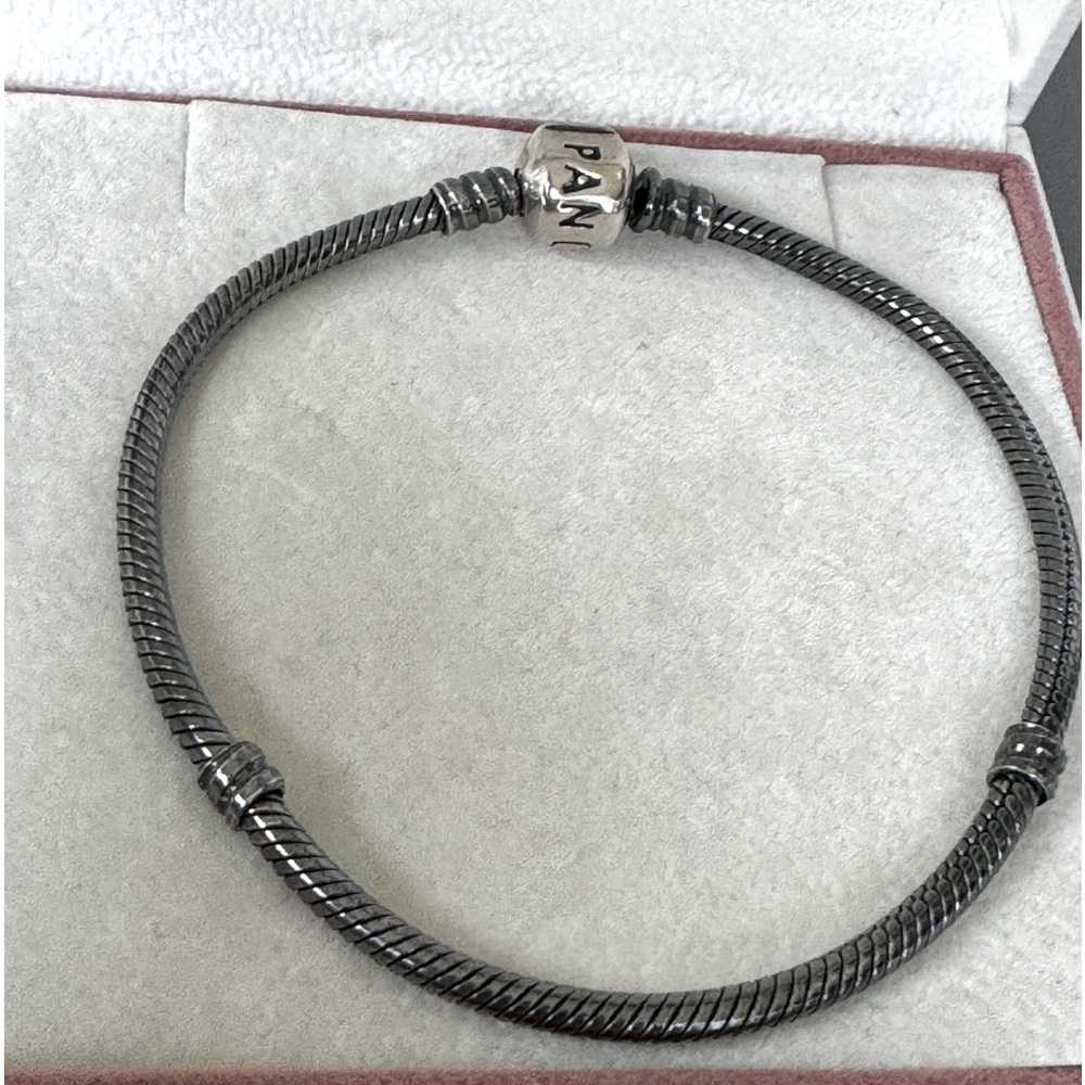 Authentic Pandora Moments Oxidized Snake Chain Bracelet 7.1” - Picture 2 of 5
